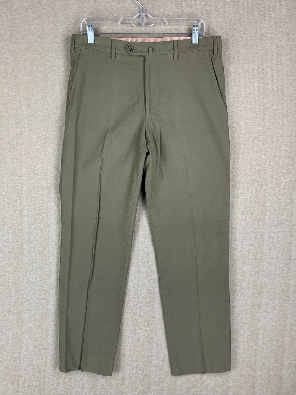 Loro Piana Pants 48 (32x 29) Brown Green Micro Corduroy Cotton Italy Wale Dress